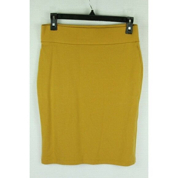 Forever 21 Skirt Stretch Pull-On Yellow Juniors M Knit Cotton - Picture 1 of 5